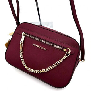 MICHAEL KORS LARGE EW ZIP CHAIN CROSSBODY BAG DARK CHERRY